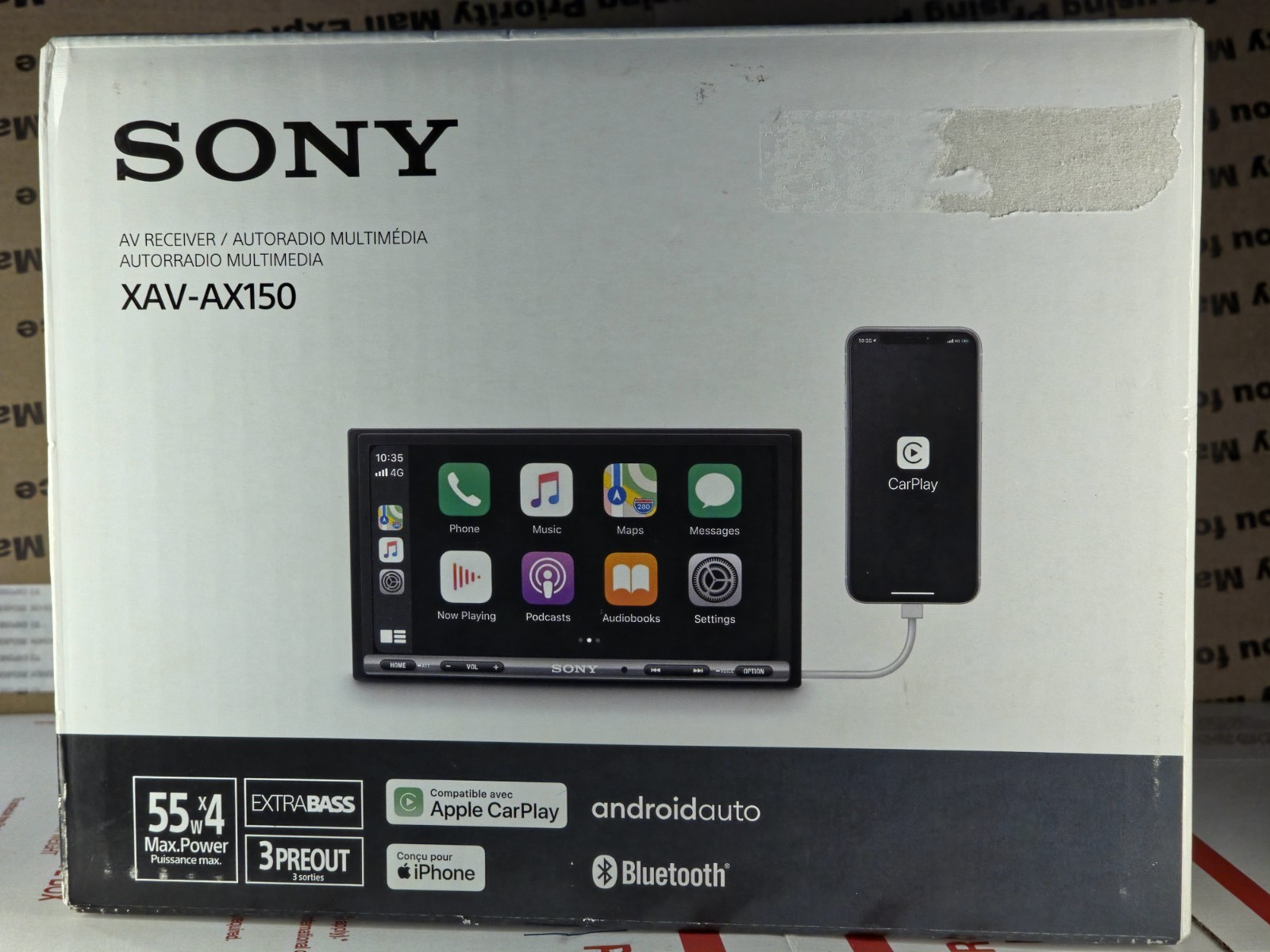 Sony XAV-AX150 6.95″ Apple CarPlay Android Auto Bluetooth Car Stereo w/ Harness
