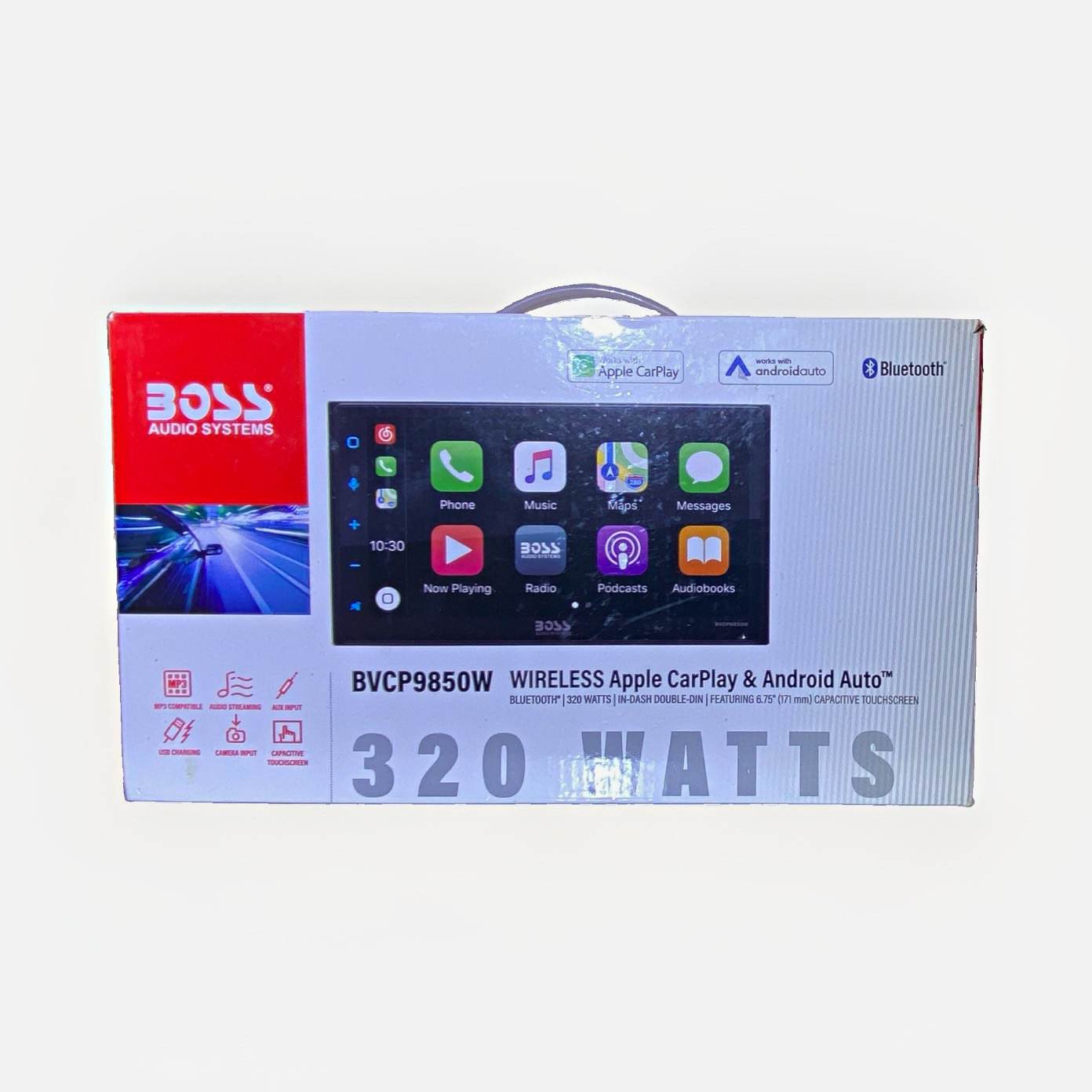 BOSS Audio Systems BVCP9850W 2 DIN Wireless CarPlay/Android Auto BT Touchscreen