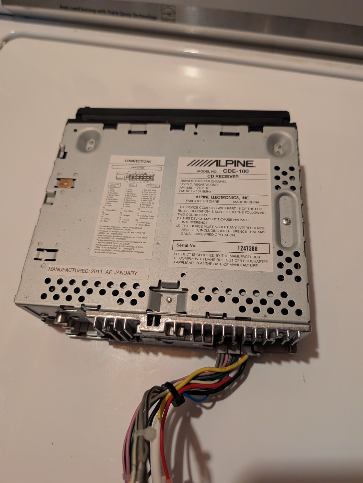 Alpine CDE-100 CD Player and MP3 In-Dash Receiver