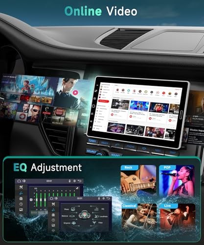 10.1 inch Single Din Car Stereo with AM/FM/RDS Wireless Carplay Android Auto,