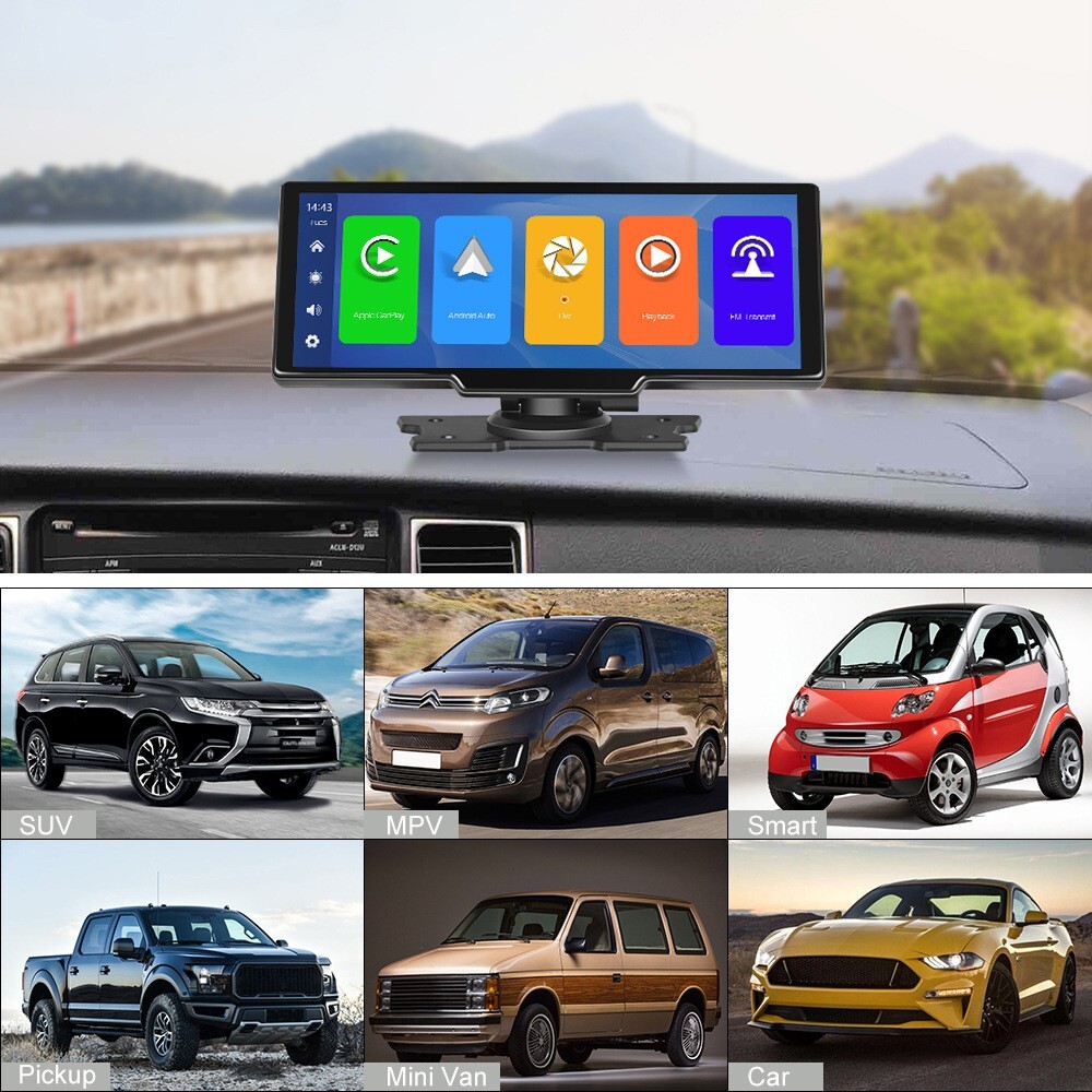 10.26″ 4K Touchscreen Wireless Apple CarPlay Android Auto FM Bluetooth Car Stere