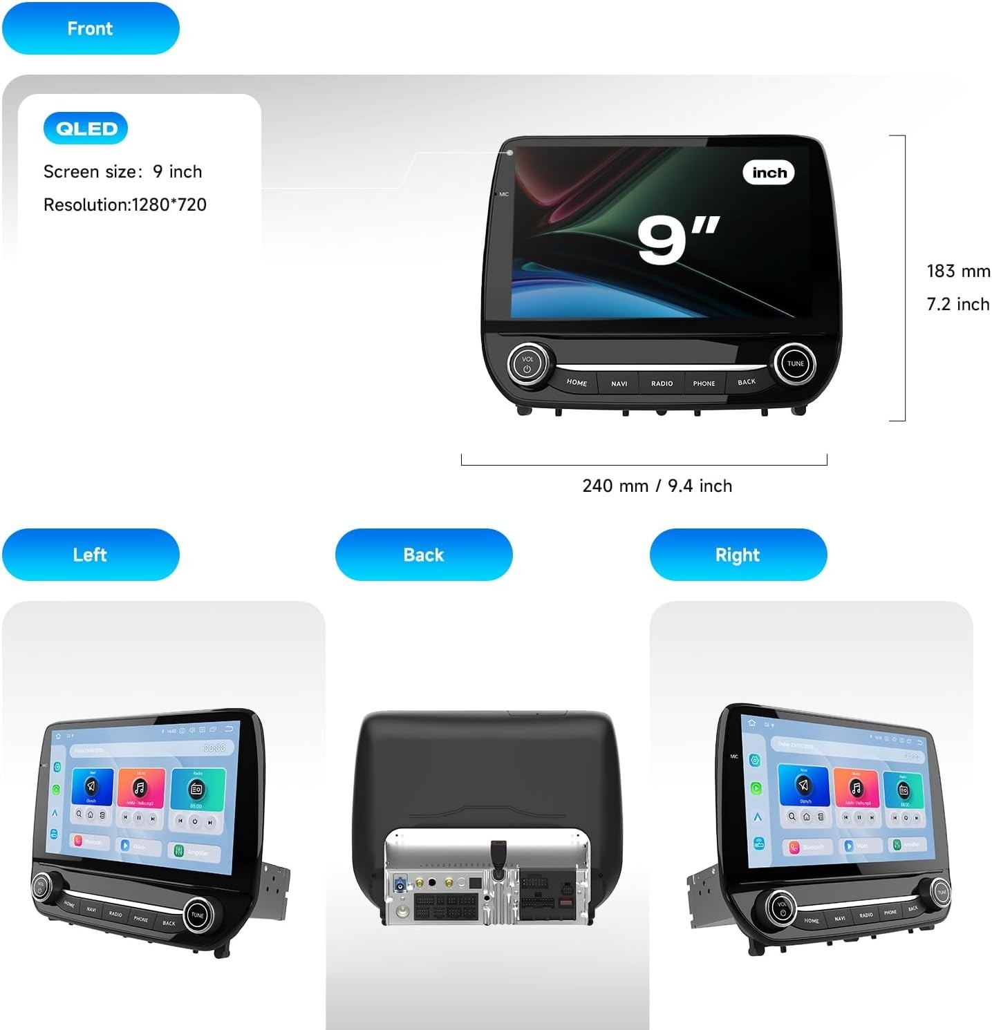 Dasaita 9” Car Stereo Radio for Ford EcoSport 2018-2021 Plug&Play Carplay GPS