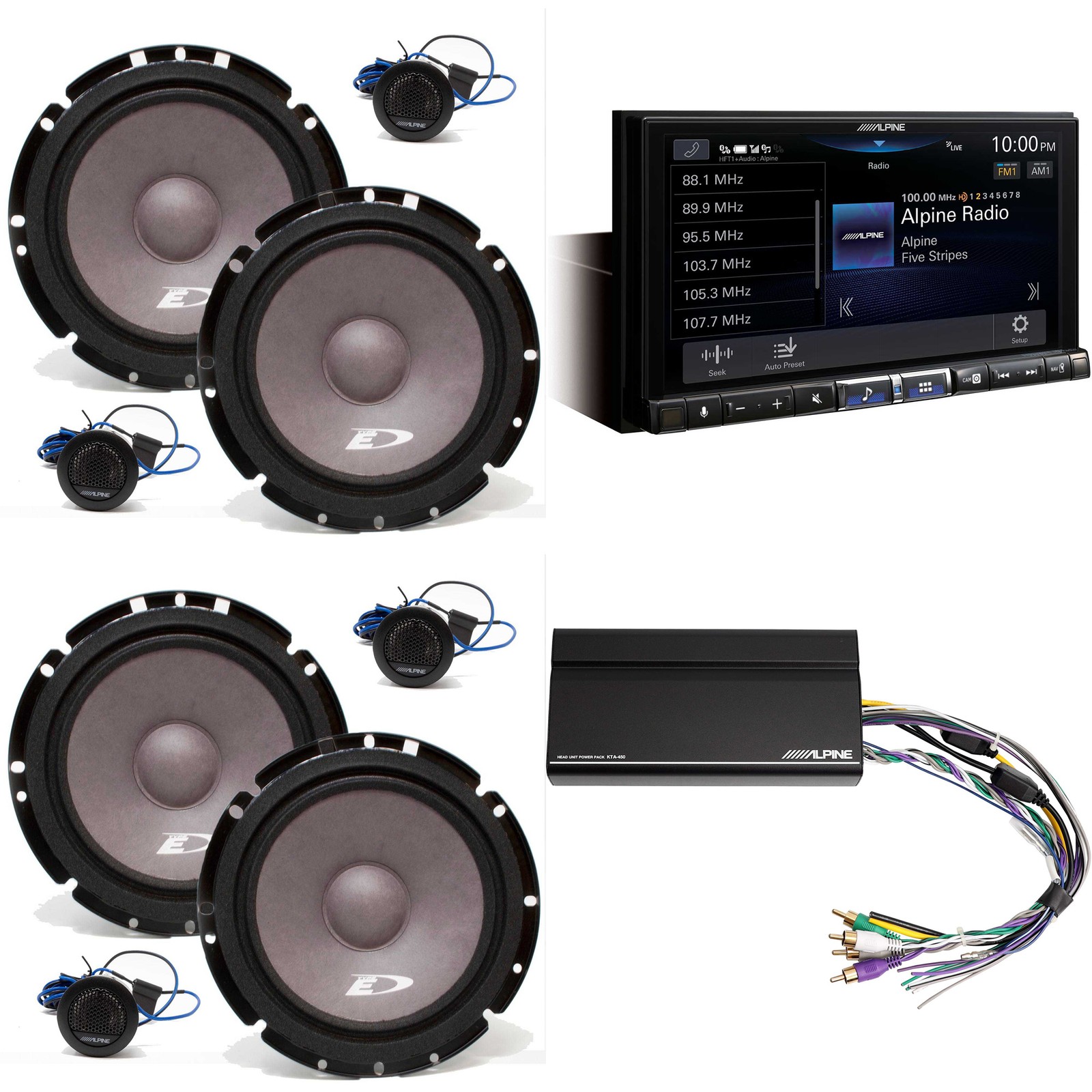 Alpine iLX-507 7″ Multimedia Receiver + Alpine 6.5″ Component Set & Power Pack