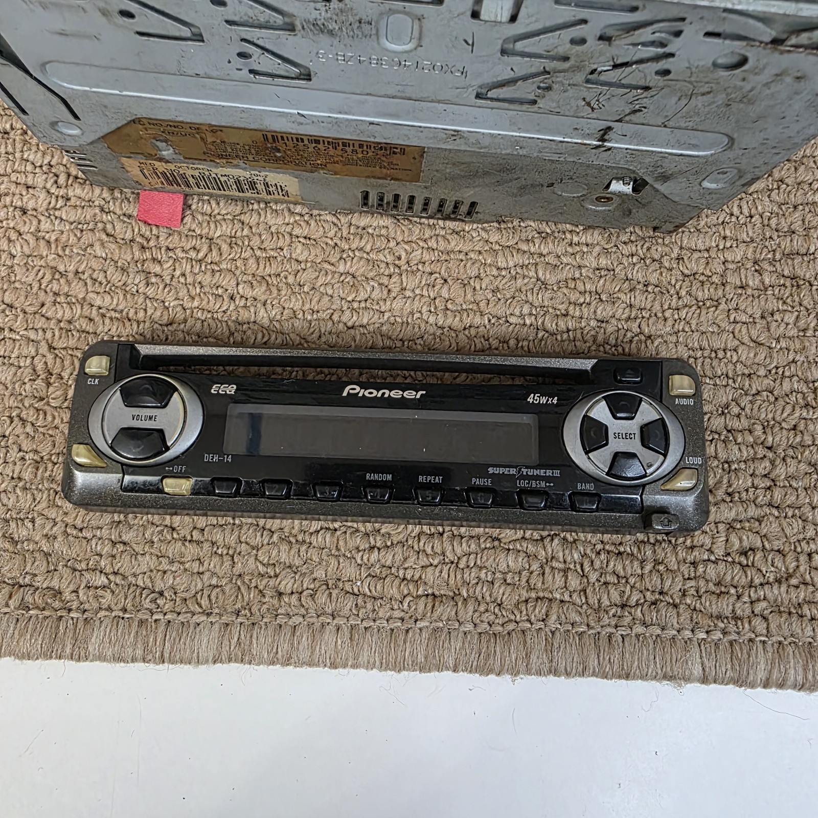 Pioneer Car Stereo CD Player DEH-14 Sold As Is Untested