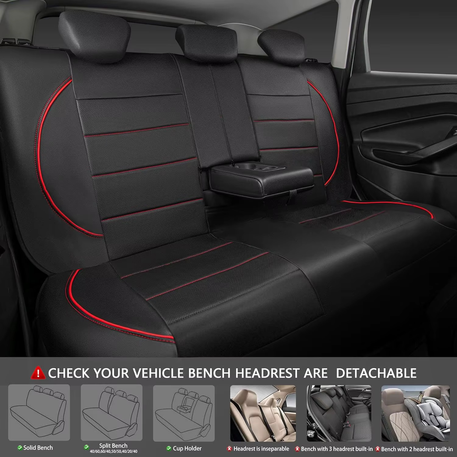 Universal Leather Car Seat Covers Simple Style Breathable 5 Seat Car Seat Cover