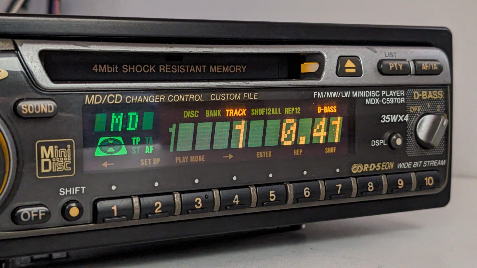 Oldschool Sony MDX-C5970R Mini Disc In-Dash Car Radio RDS 35W x 4 +Optional BT