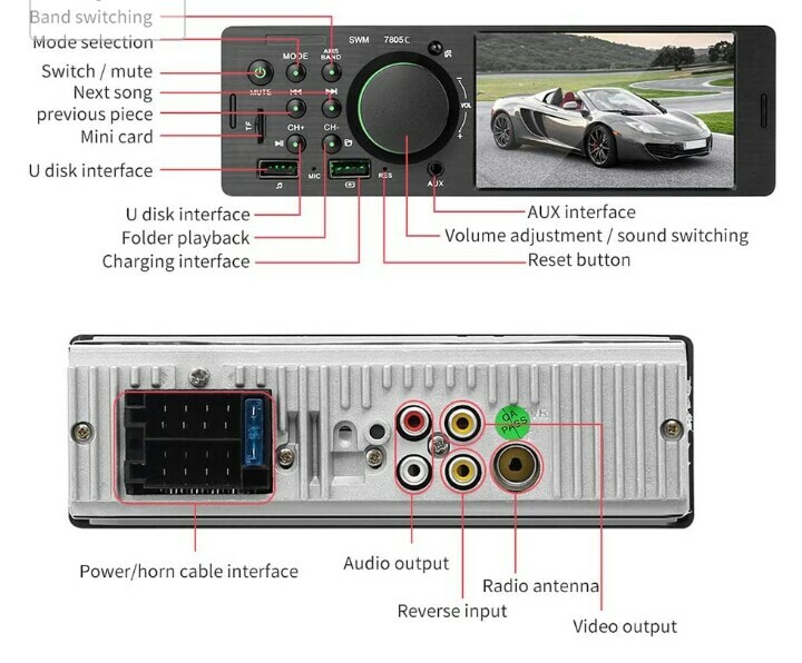 MP5 Car Player With Camera 4.1 Inch Screen