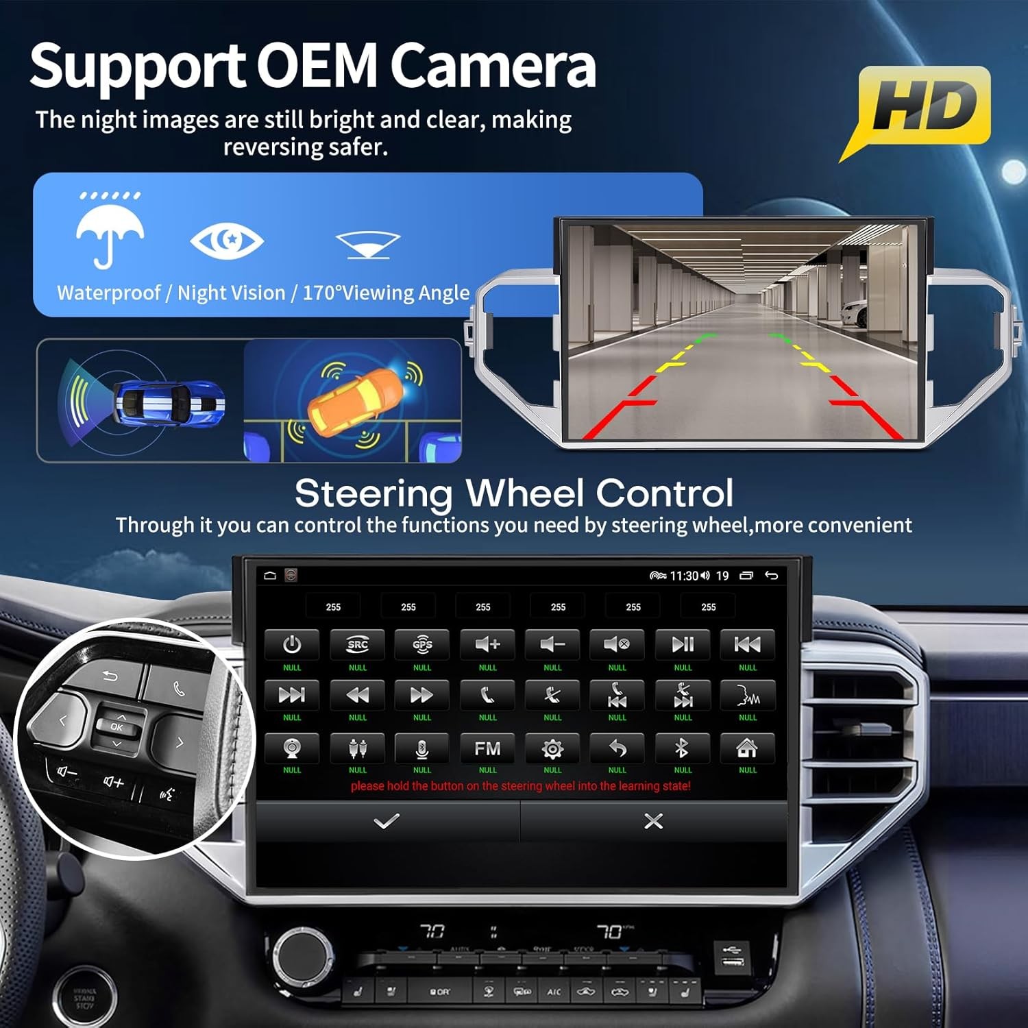 14.6” Large Screen Car Radio Stereo GPS Carplay For Toyota Tundra 2019~2024