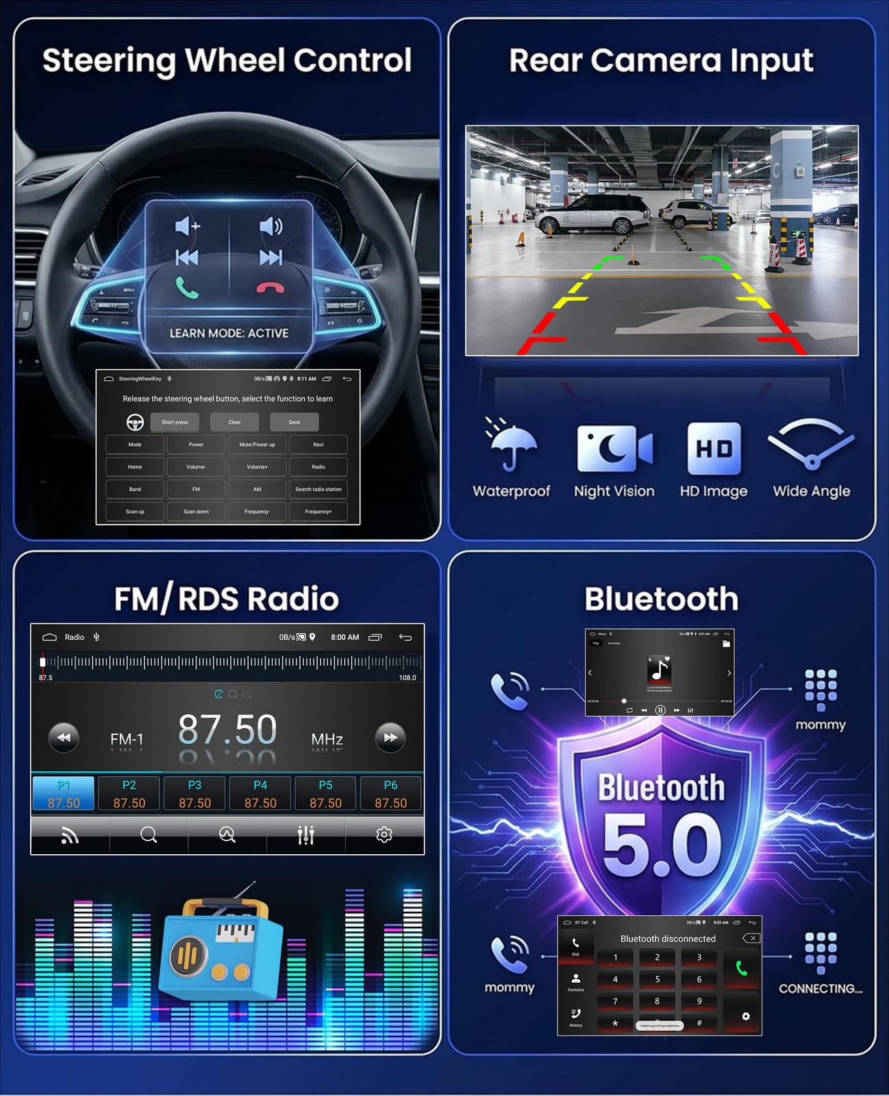 7” Touchscreen Wireless Carplay Android Auto Stereo for VW Passat Jetta Golf