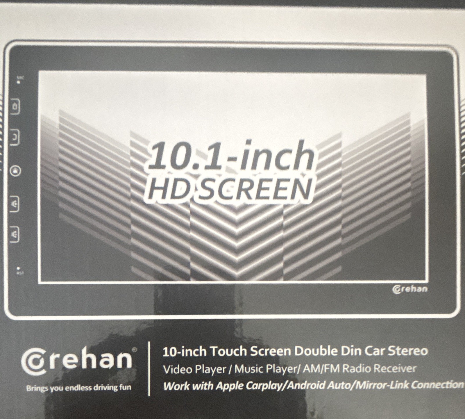 Corehan 10-inch Touchscreen 2 DIN Car Stereo AM/FM USB CarPlay Android Auto