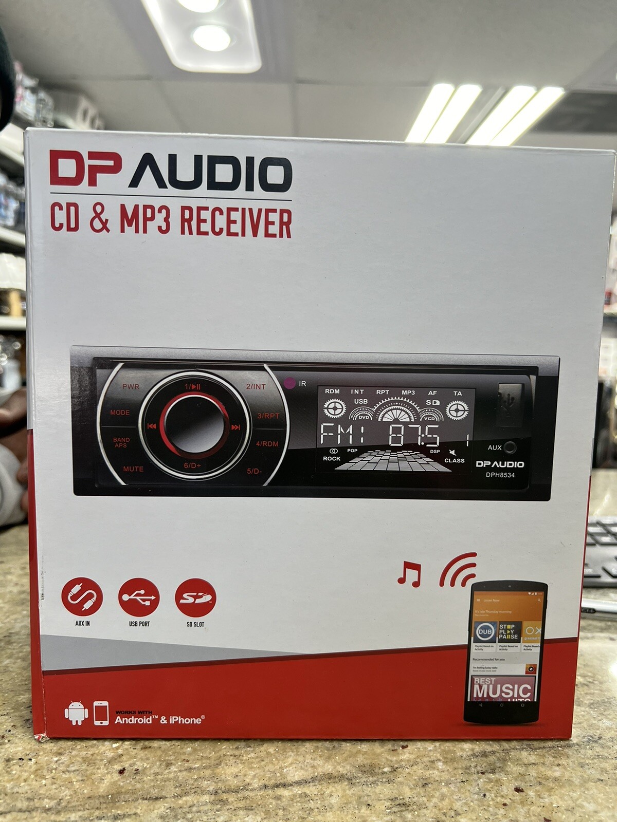 DP Audio DPH8534: CD & MP3 Receiver w/ AUX, USB Port, SD Slot & Remote Control
