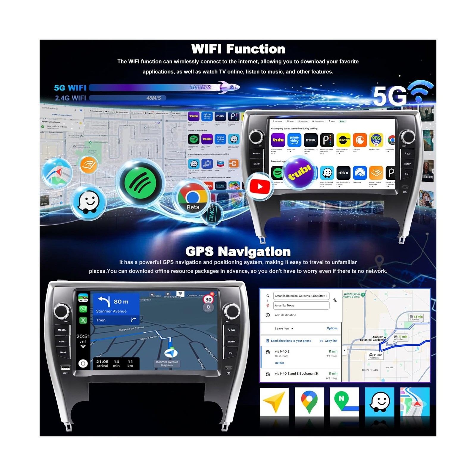 64G Upgrade Car Radio for Toyota Camry 2015 2016 2017, Android 13 Car Stereo,…
