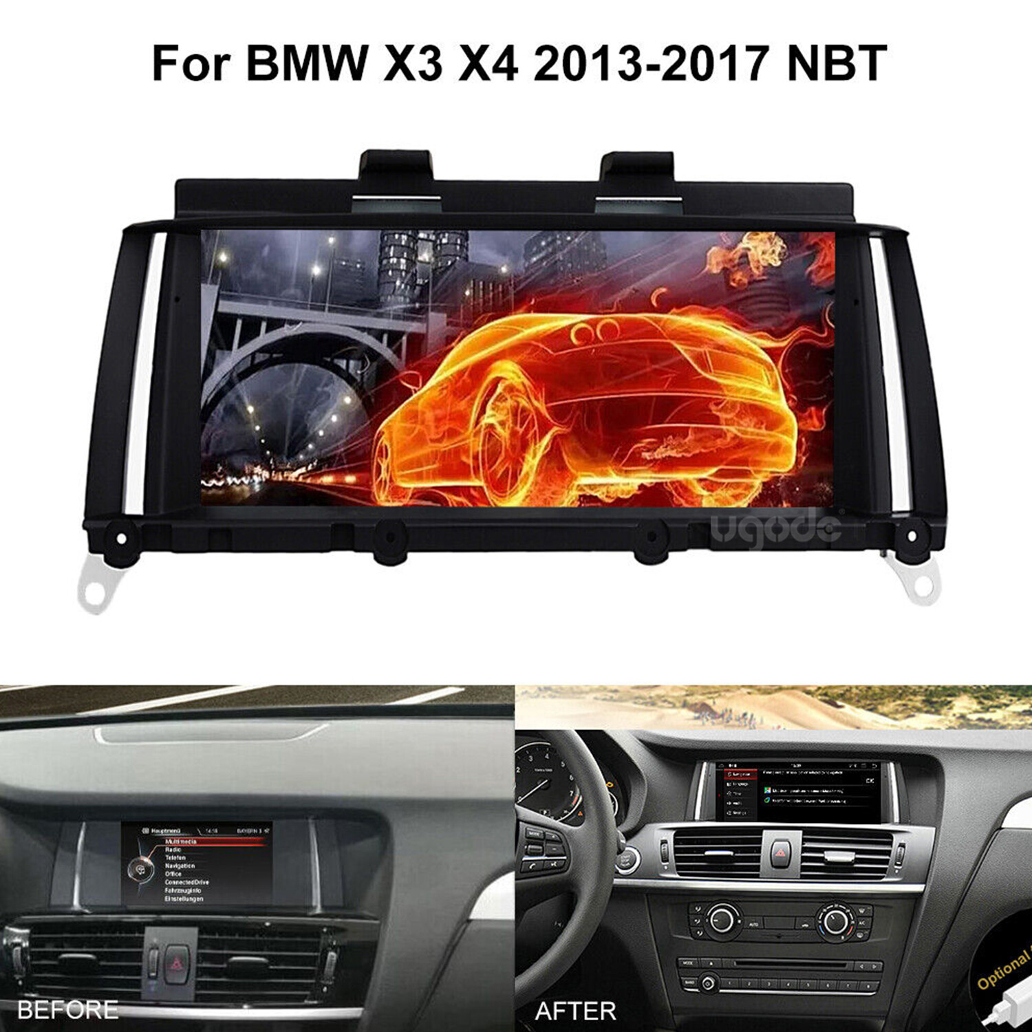 8.8in 8+128G Android13 Screen Display CARPLAY BMW X3 X4 F25 F26 2013-2017 NBT