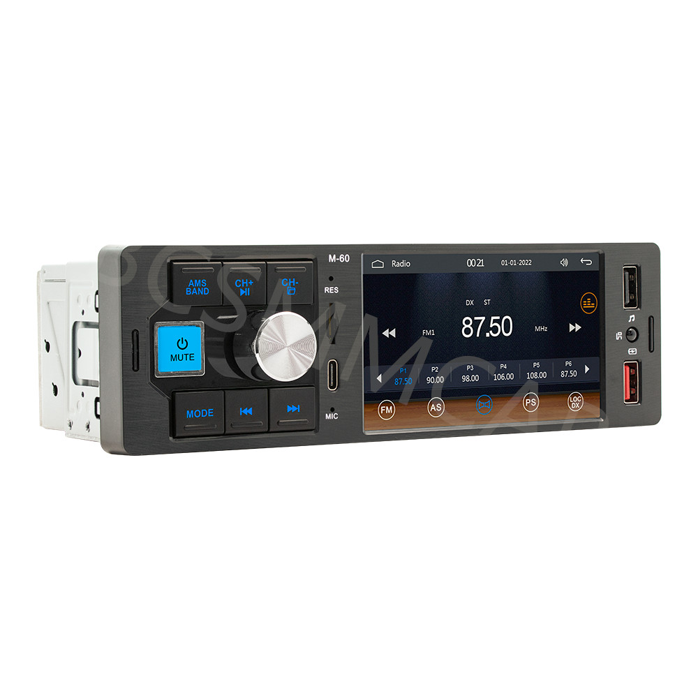 Touch Screen Car Stereo Radio 1 DIN 4.1in MP5/BT For Apple CarPlay Android/Auto