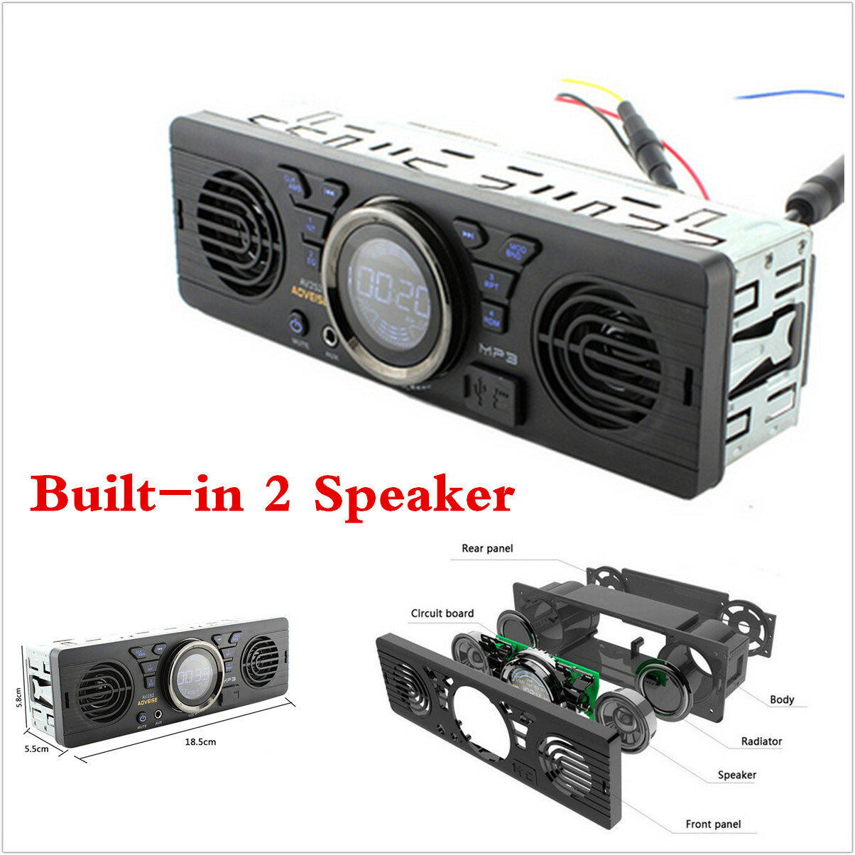 Single Din Car Stereo MP3 Player In-Dash Audio Radio Bluetooth FM AUX USB TF SD