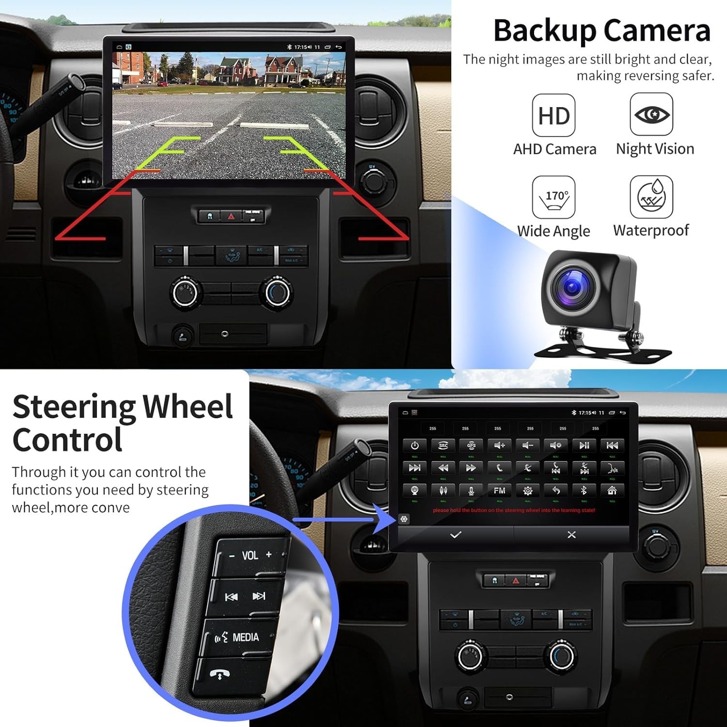 13.3″ Large Screen Car Radio GPS Carplay replace For Ford F150 Raptor 2008-2014