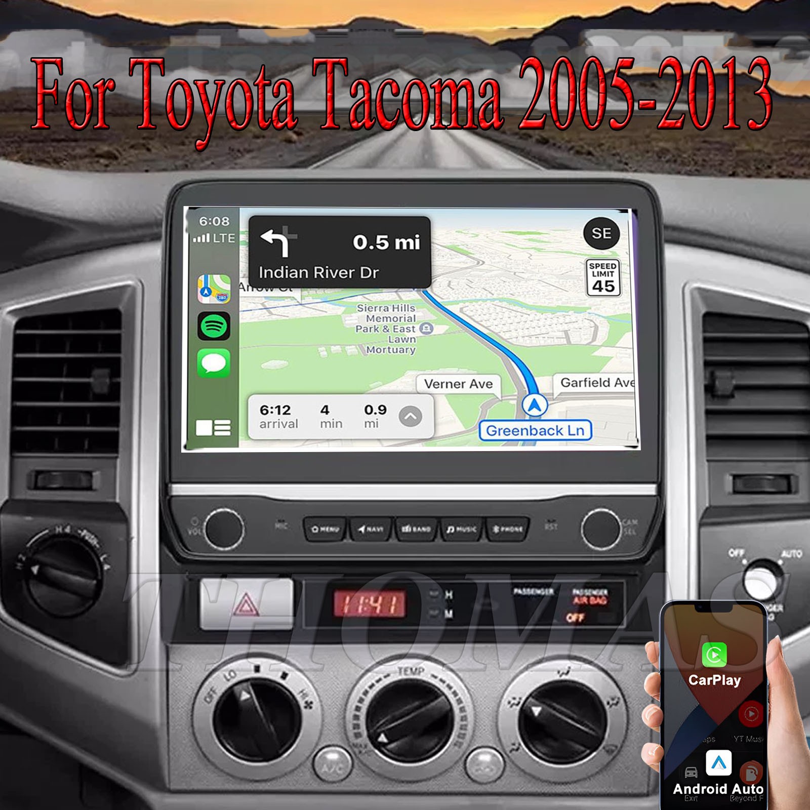 10” For Toyota Tacoma 2005-2013 Android 15 Carplay Car Stereo Radio GPS Navi BT