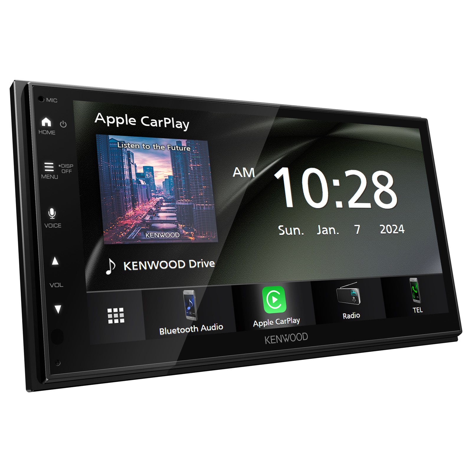 Kenwood DMX40S, 6.8″ Double DIN Digital Media Receiver w/ CarPlay & Android Auto