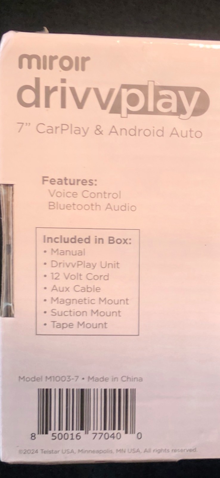 Miroir Drivvplay Wireless Car Play & Android Auto Display 7″ Touch Screen M1003™