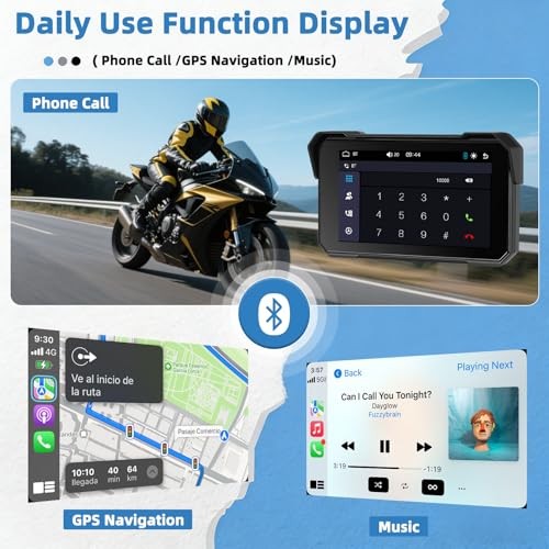 GPS CarPlay 5″ IPS Motorcycle CarPlay Screen for Motorcycle with A-pple