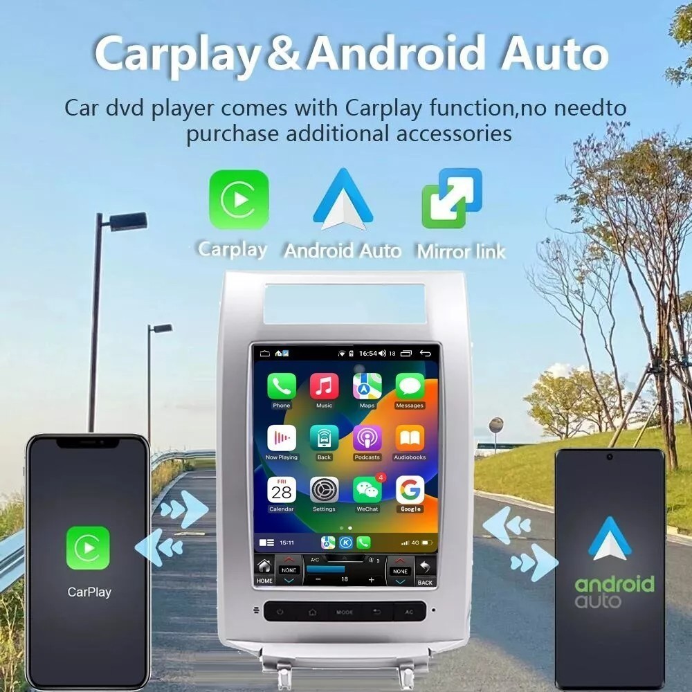 10.4” Car Radio Wireless Android Auto CarPlay Navigation For Acura RL 2004-2012