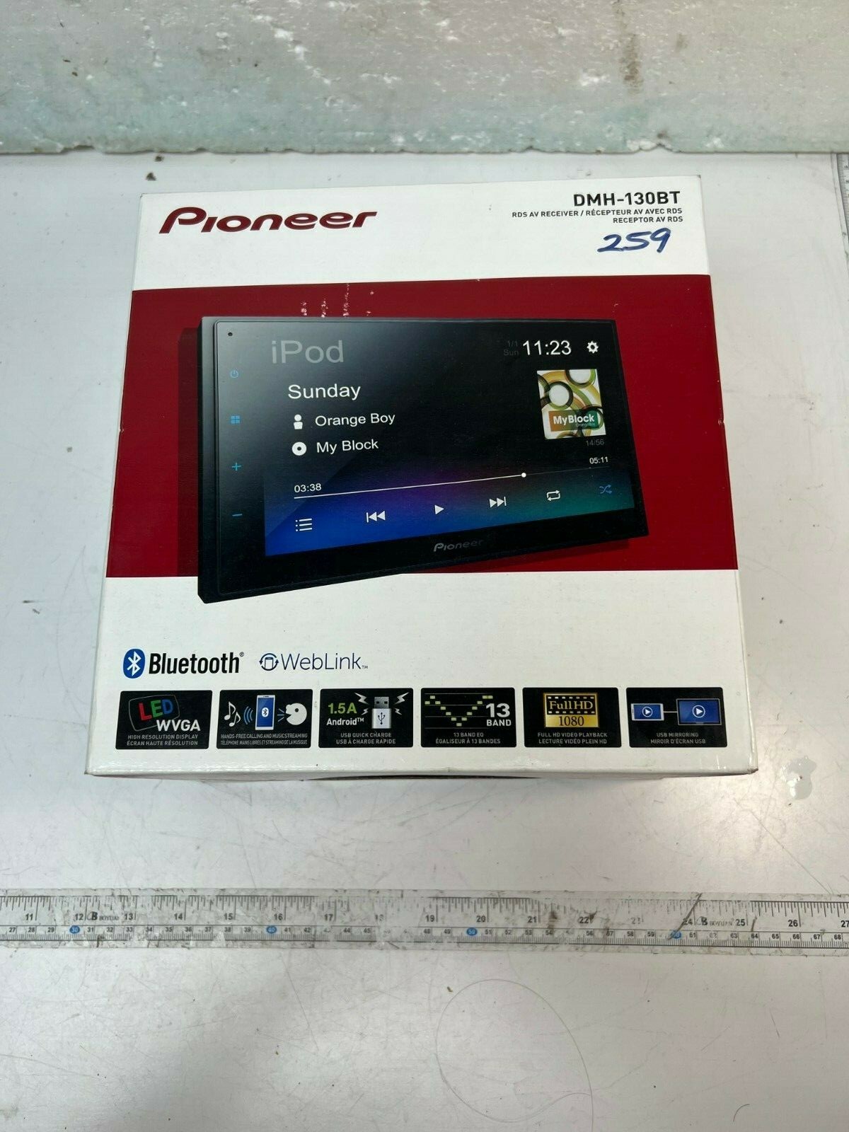 T78 Pioneer DMH-130BT Car Play/Android Auto In-Dash Receiver 6.8″ Touchscreen
