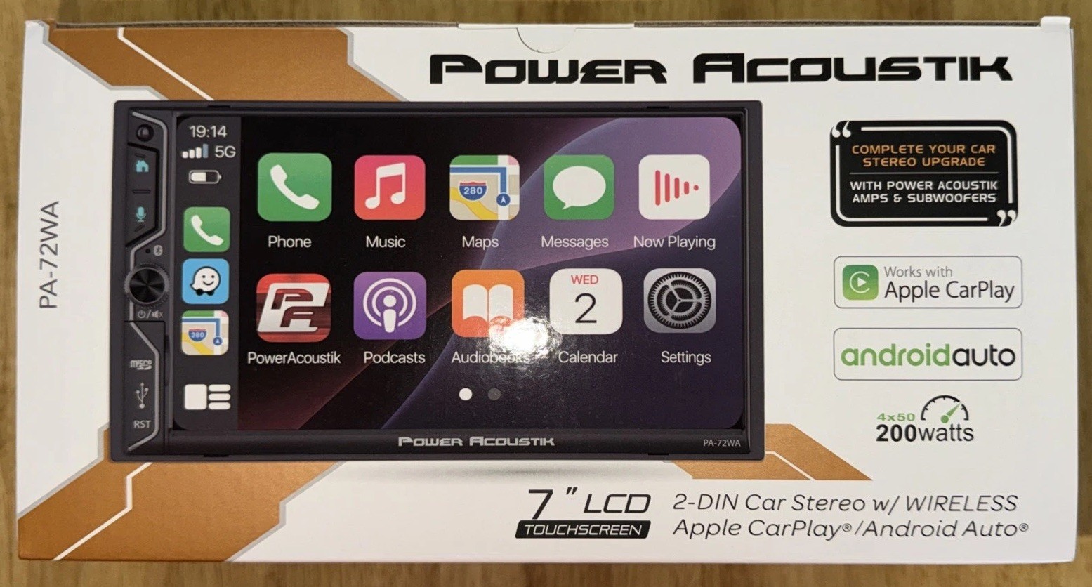 Power Acoustik PA-72WA 2-DIN Car Stereo Head Unit – 7” Touchscreen, Wireless App