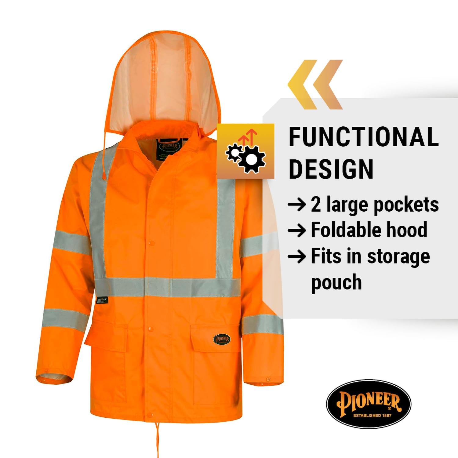 High Visibility Rain Gear Safety Jacket and Bib Pants – Hi Vis, Waterproof, R…