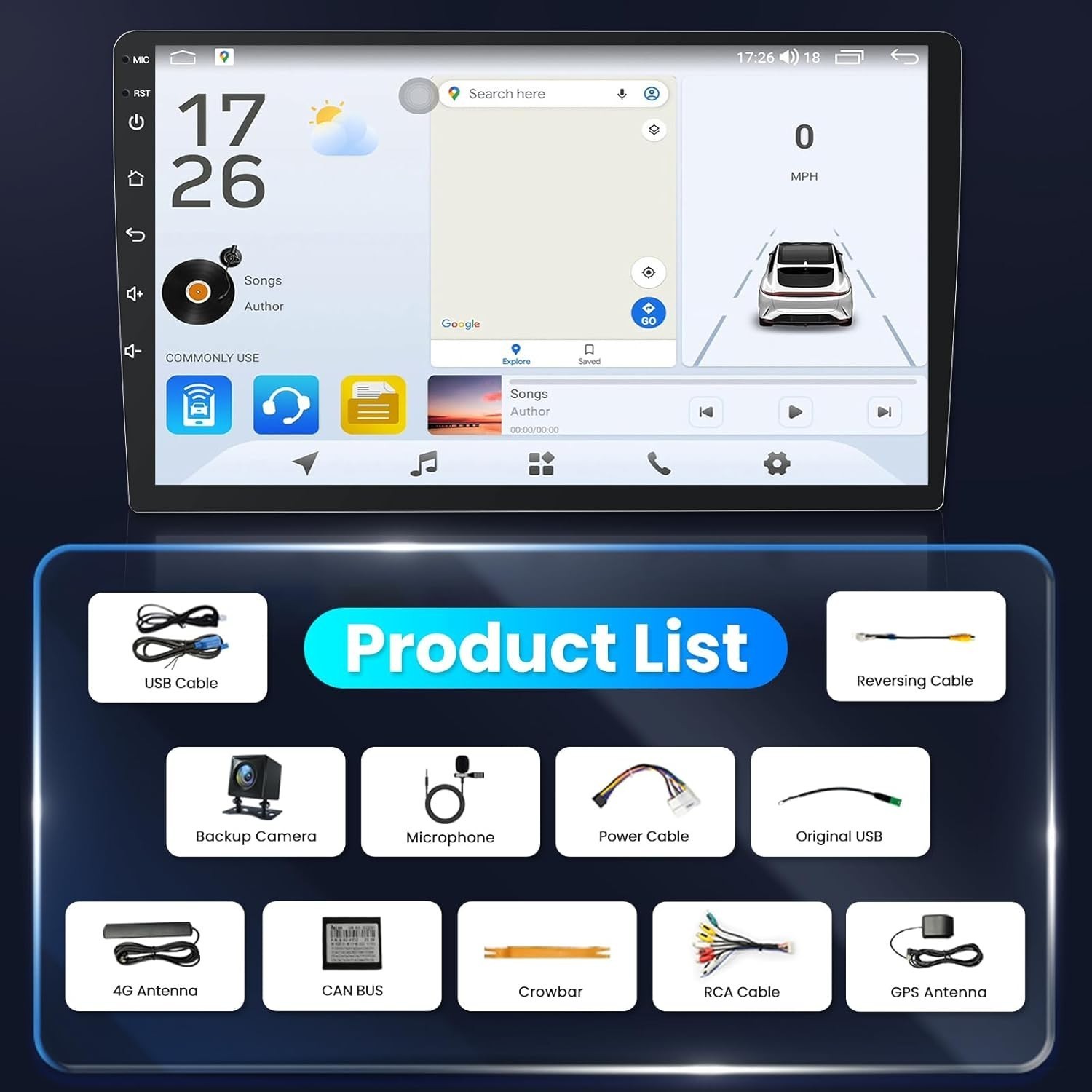 For 2006-2012 Toyota RAV4 Radio Carplay Backup Cam Touchscreen Head Unit w/Cam