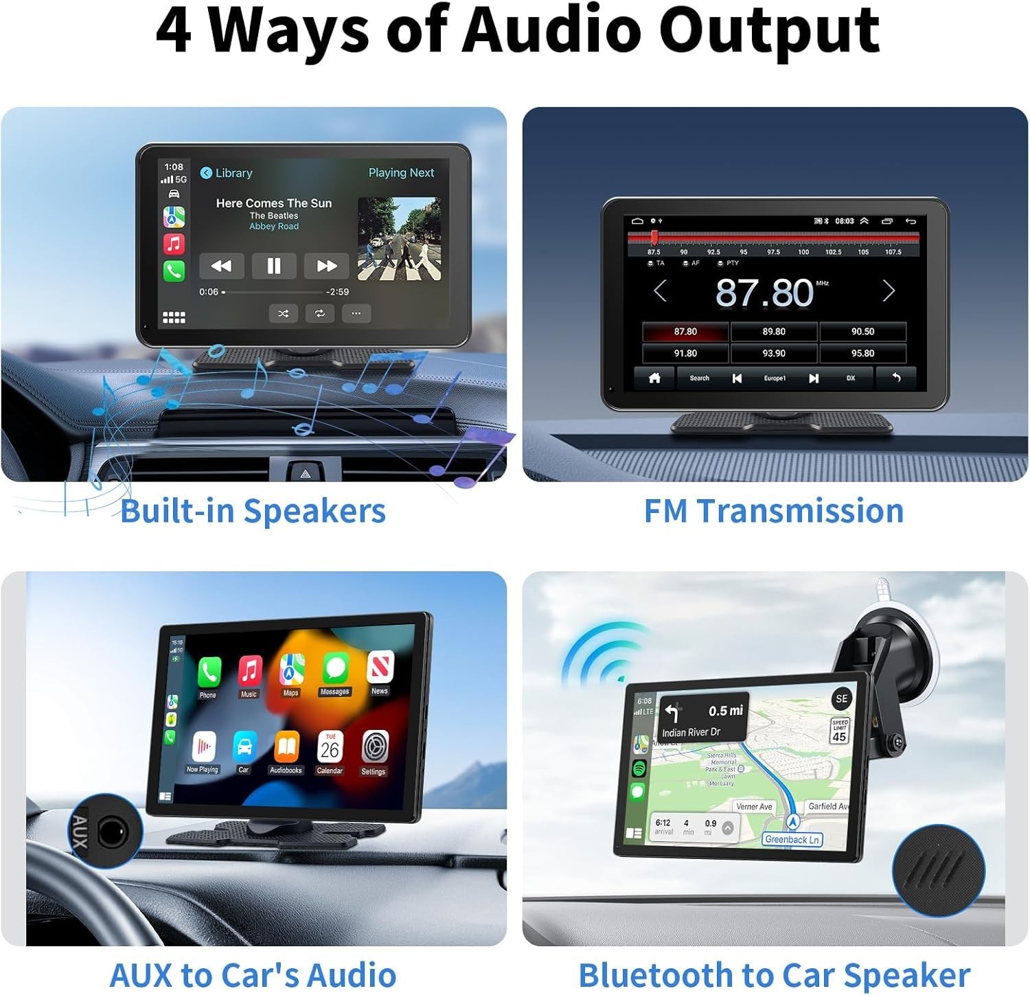 Portable 9-Inch CarPlay Screen with GPS & Voice Control – Upgrade Your Drive