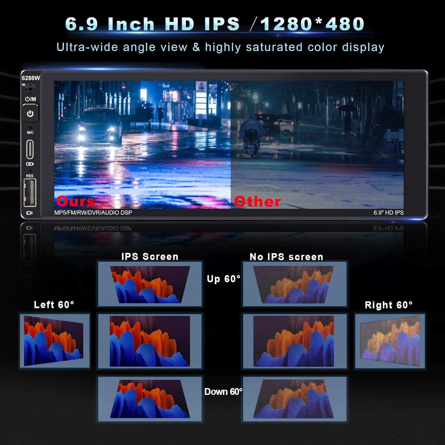 Wireless Single Din Car Stereo with Apple Carplay,Ips Touch Screen Car Radio wit