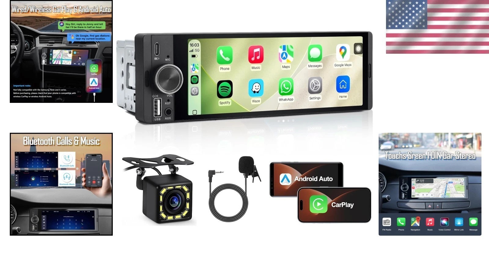 All-in-One Car Multimedia System: 6.36” Display, GPS, Bluetooth & Safety Cam