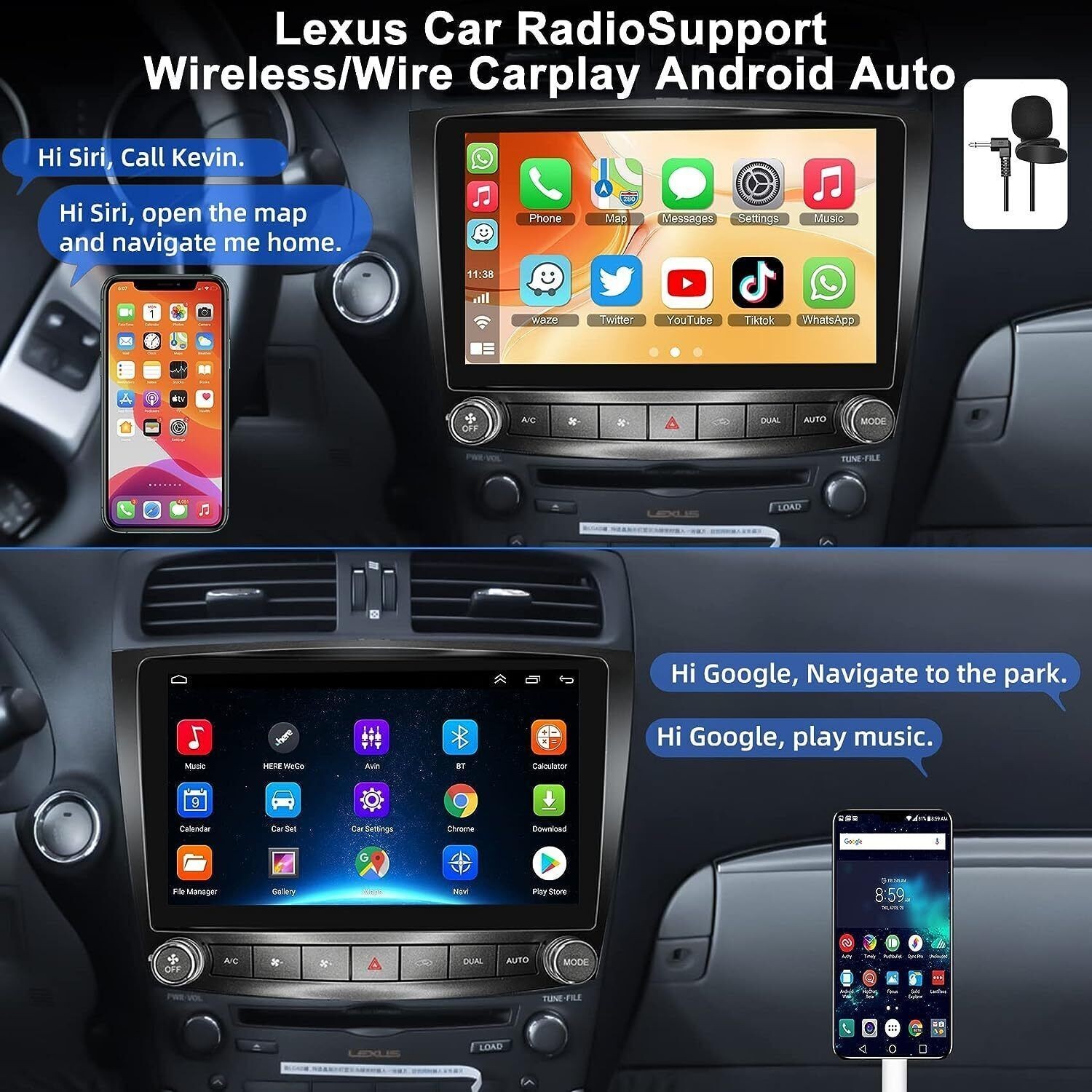 For 2006-2012 Lexus Carplay Radio Back Camera Backup Cam Stereo GPS Navi