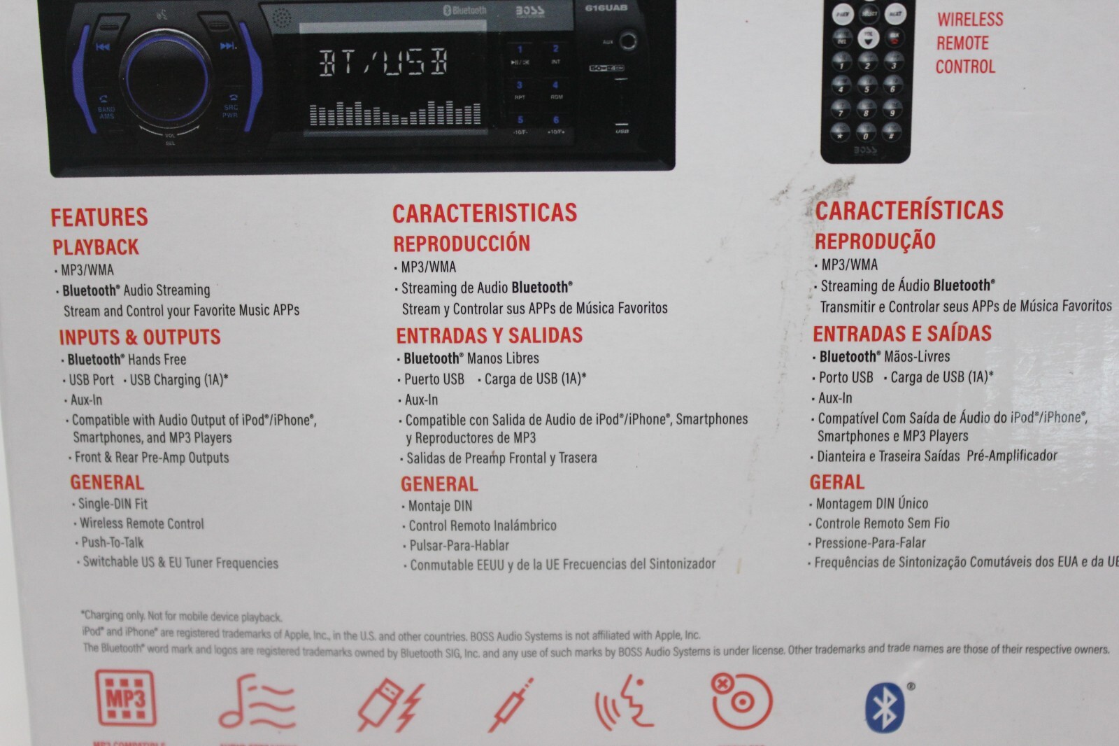 BOSS Audio Systems 616UAB Multimedia Car Stereo – Single Din LCD Bluetooth Radio