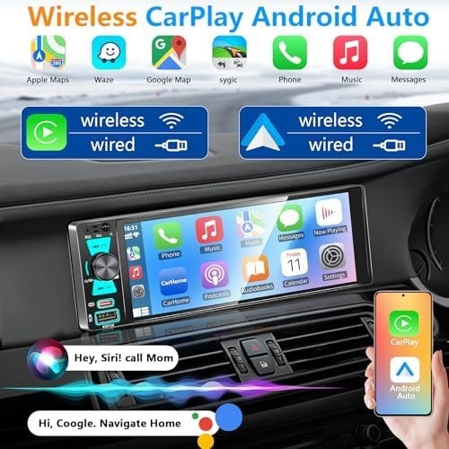 Power Acoustic CP-71WA Single DIN 6.5″ Touchscreen Car Stereo Apple Carplay