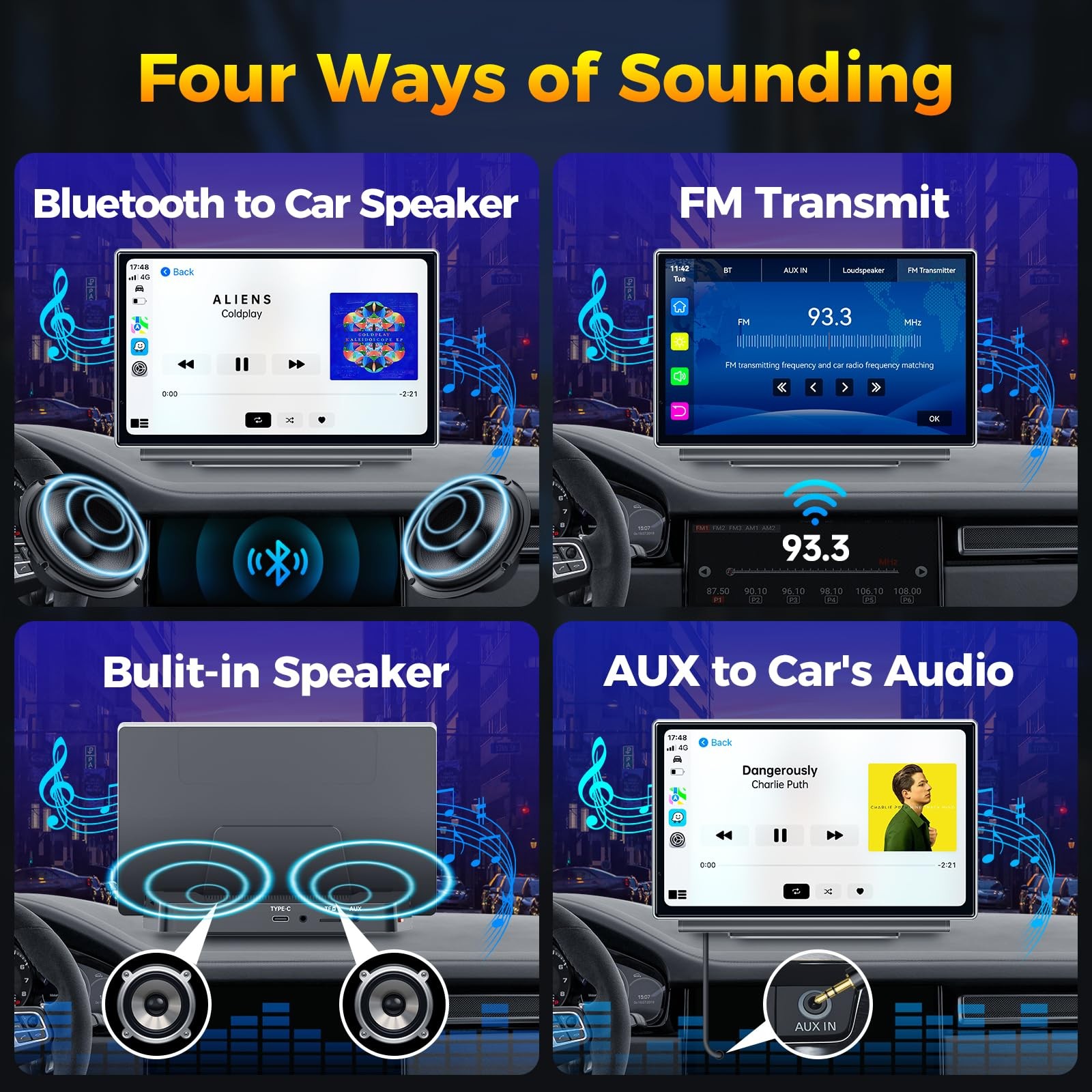 7″ Wireless CarPlay Android Auto Screen for Car – Voice Control, GPS Navigati…