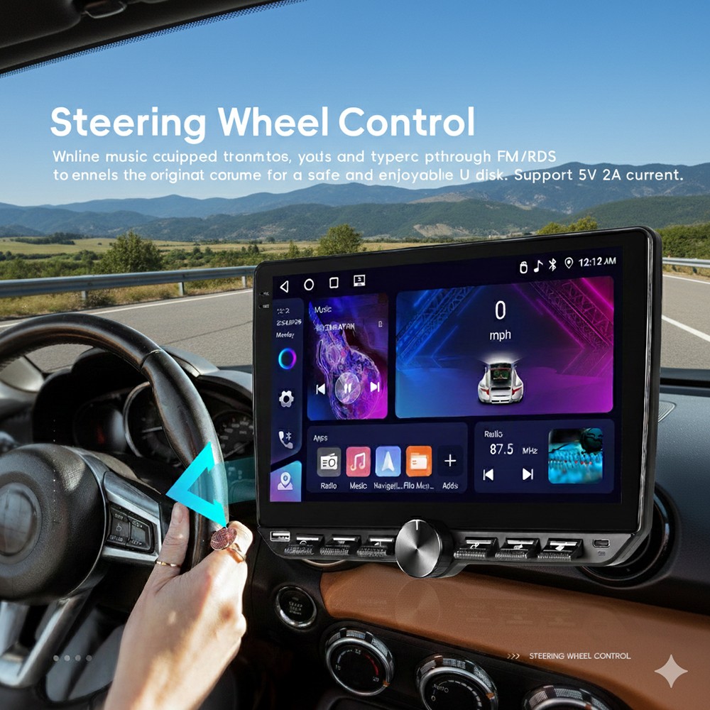 Multimedia Player 10Inch Universal Android 15 Car Stereo Radio Wireless Carplay