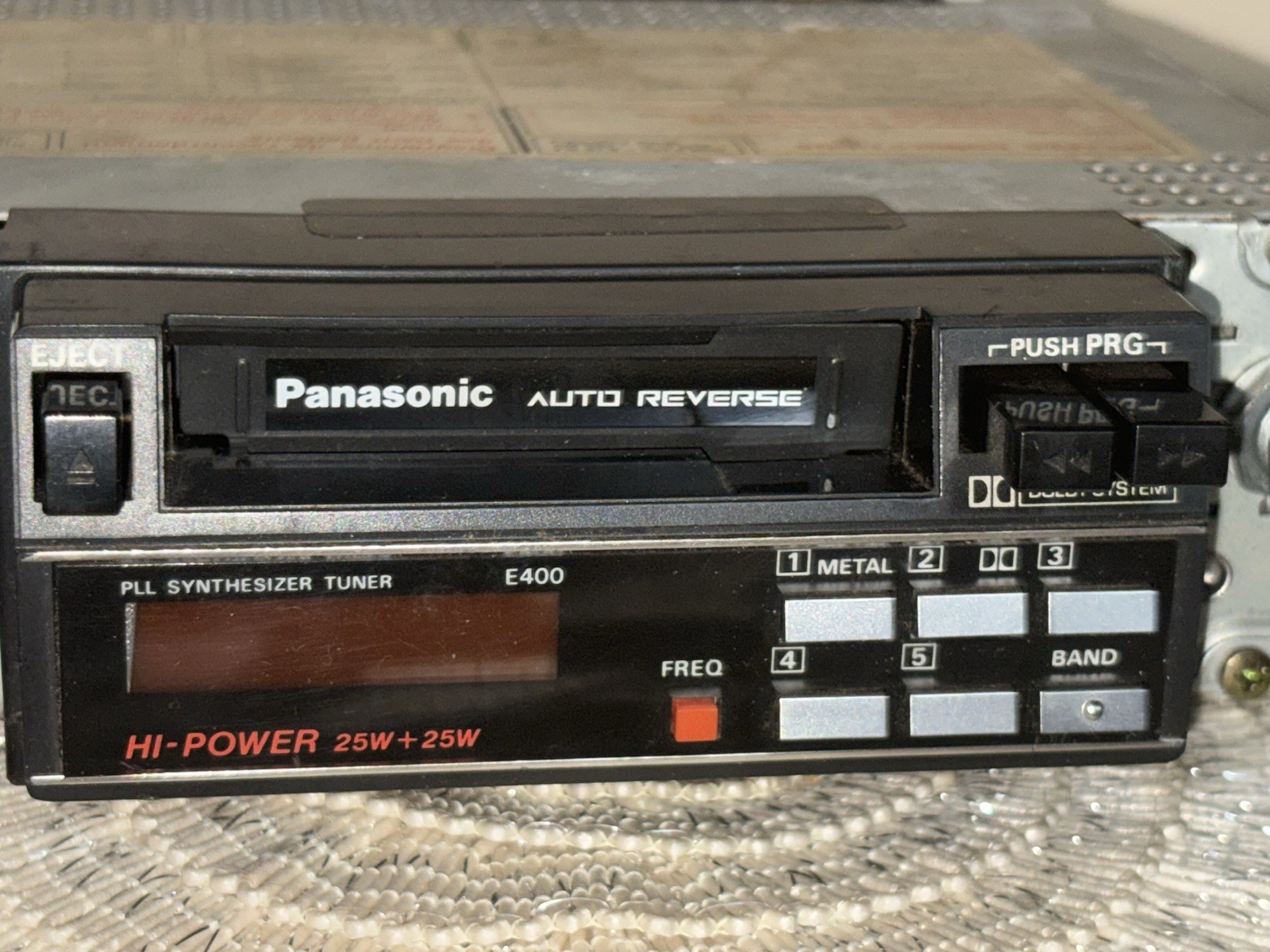 Vintage Panasonic CQ-E400EU High Power Auto Reverse Cassette Player Car Stereo
