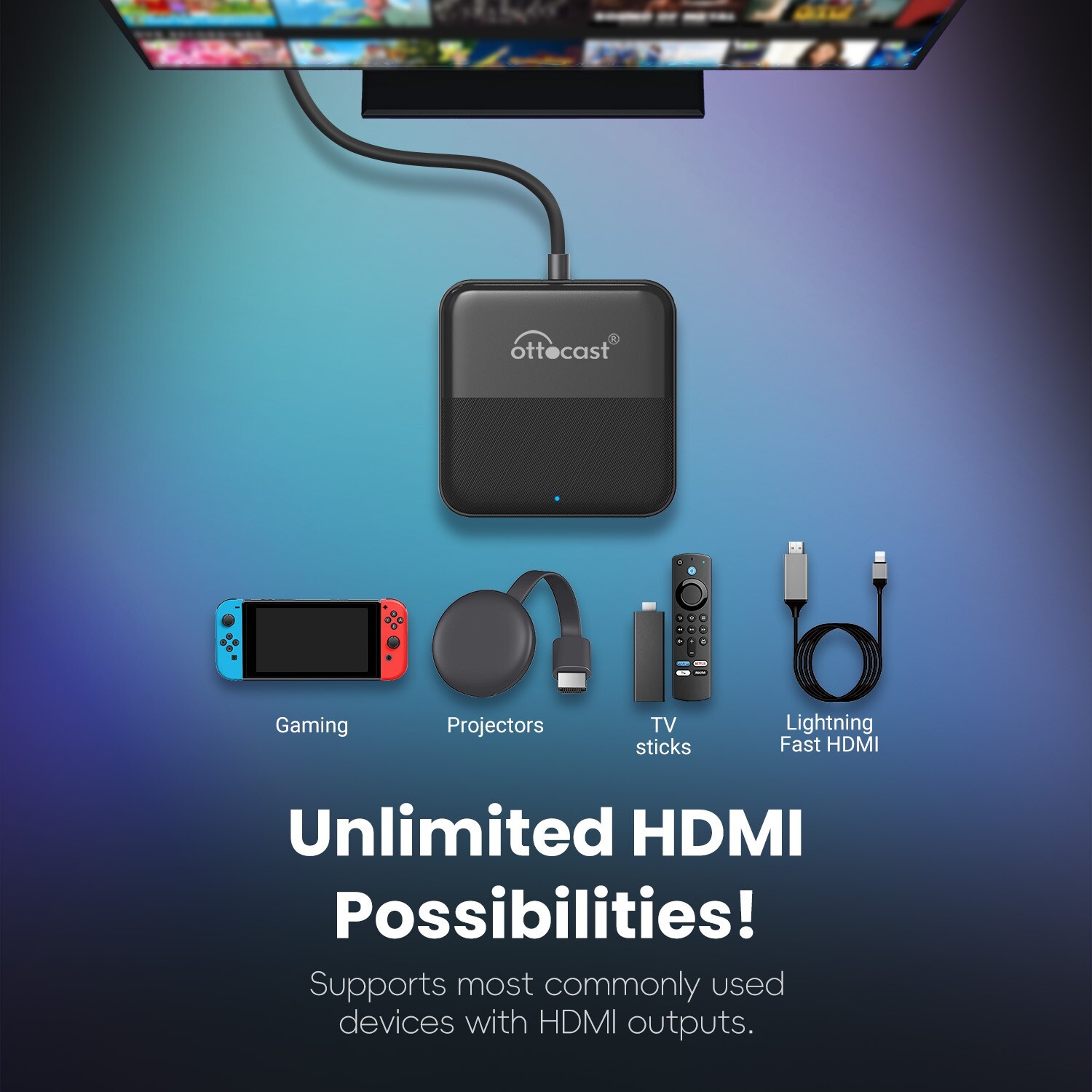 Ottocast Car TV Mate HDMI Multimedia Player Car Infotainment System Adapter
