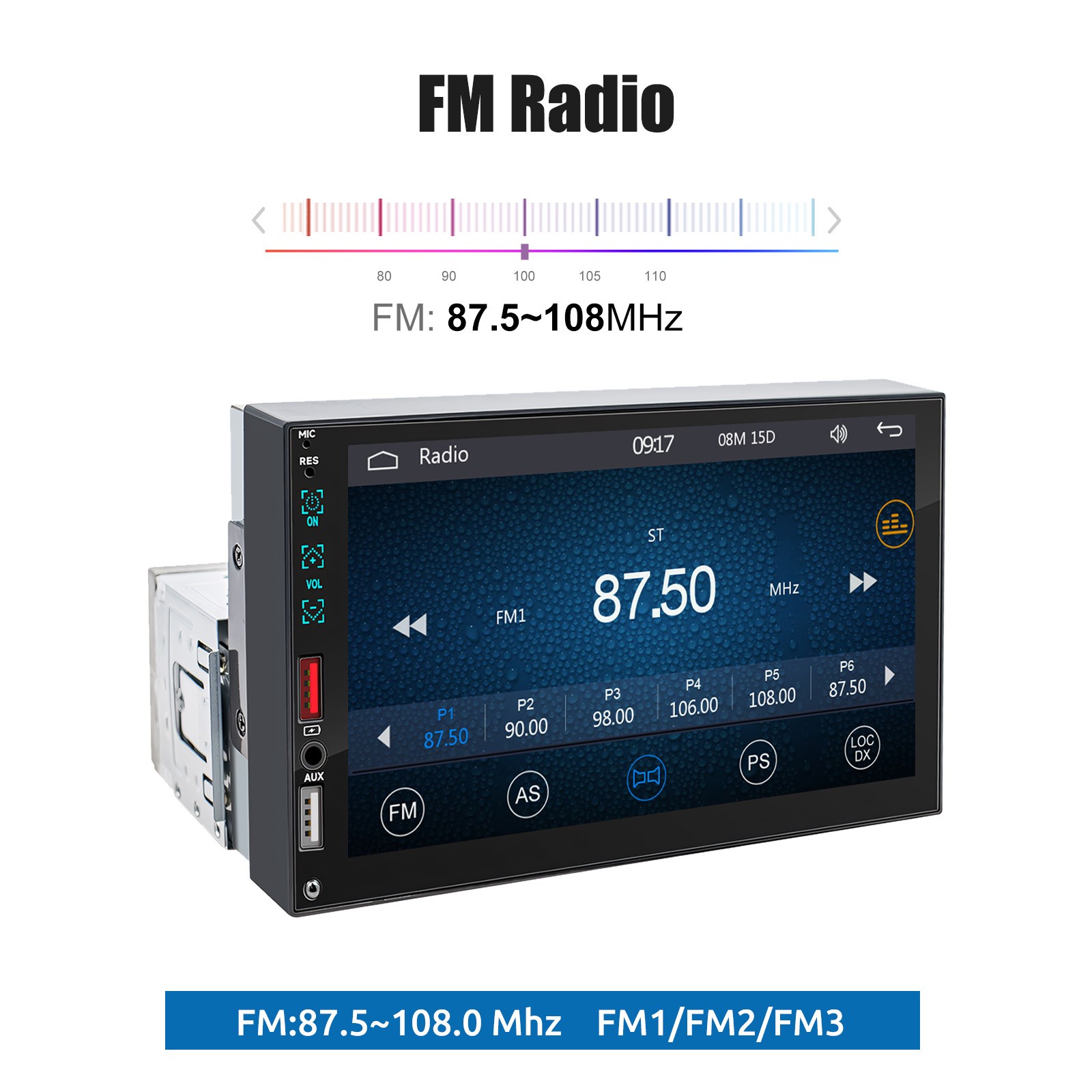 1 Din 7″ Car Stereo Radio Bluetooth with Carplay Touch Screen MP5 Player +Camera