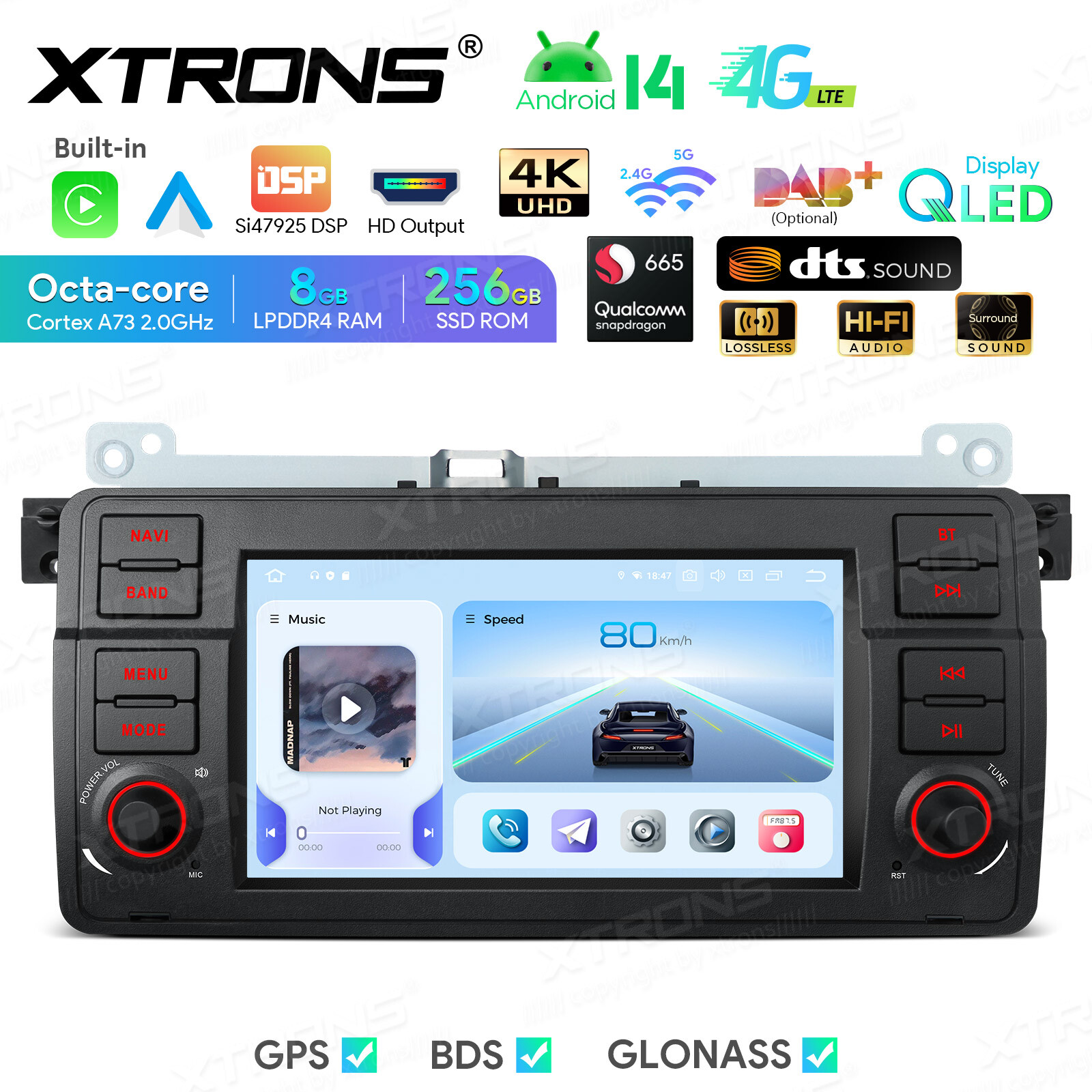 128G For BMW E46 M3 7″ Android 12 GPS Navigator Car Radio DVD Player Navi Stereo