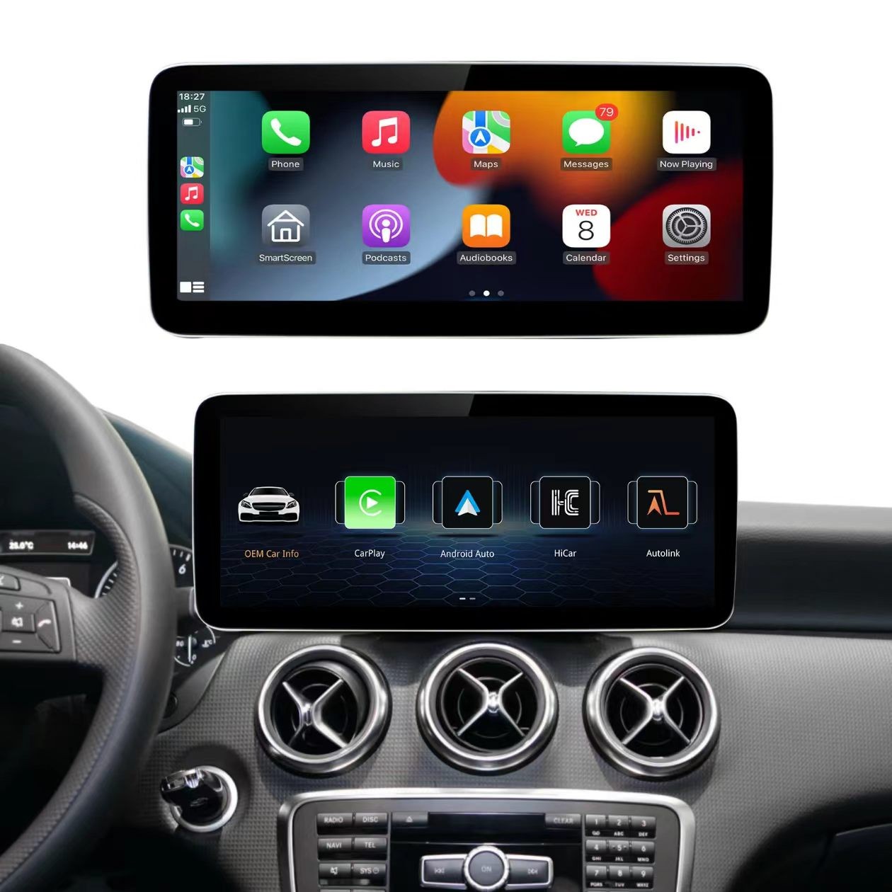Wireless Carplay/Android Auto 12.3 inch Touch screen for Mercedes Benz NTG4.5