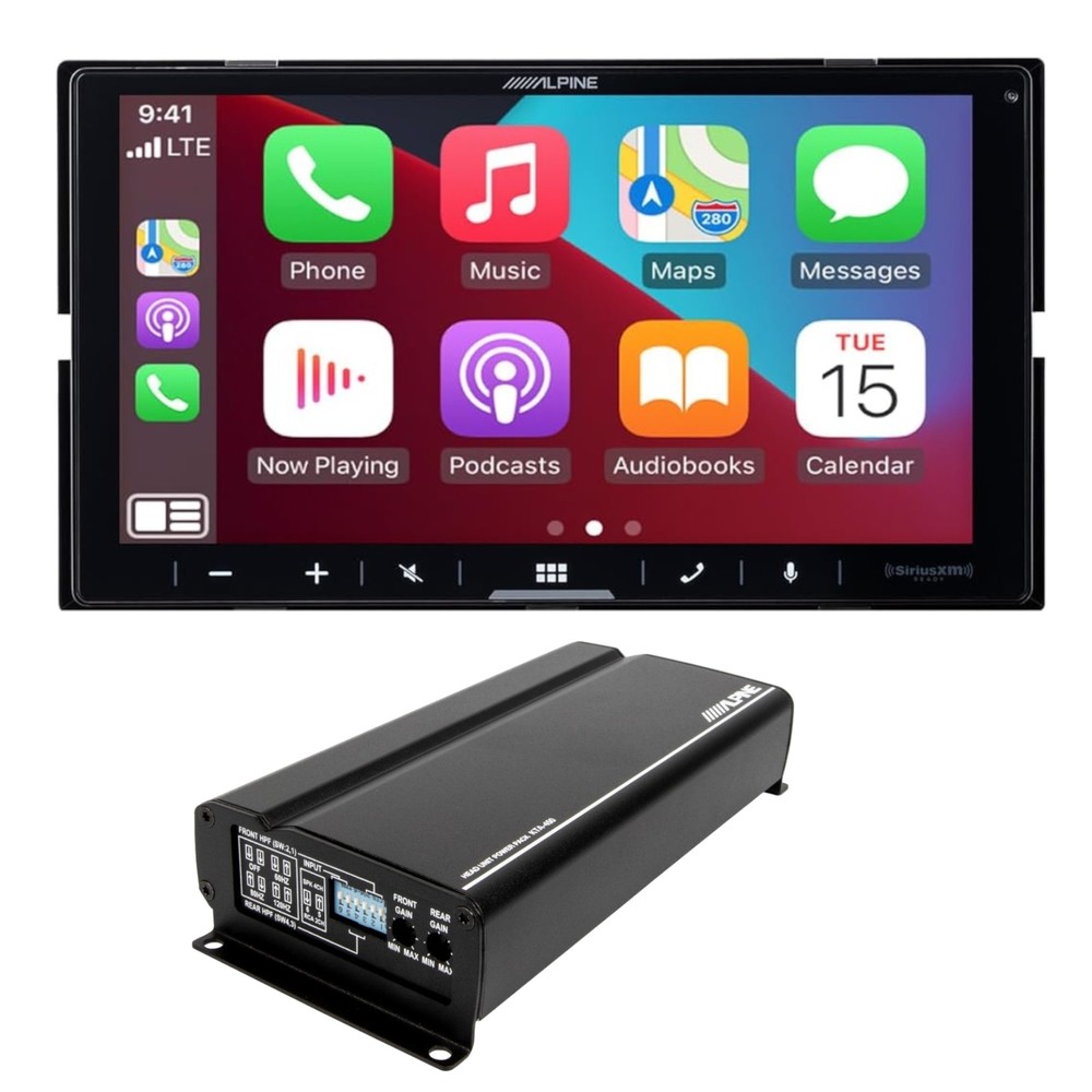 Alpine iLX-W670-M Digital Multimedia Receiver + 4 Channel Car Amplifier