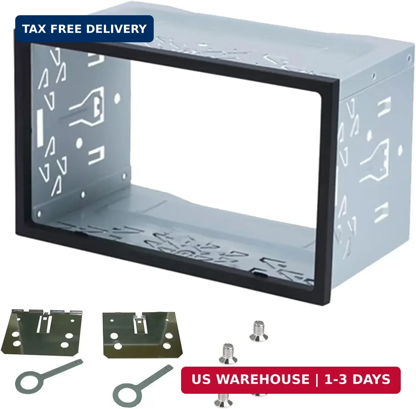 Universal Double DIN Car Stereo Cage,with Metal Frame, Car Radio Fitting Kit,for