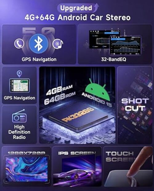 4Core 4GB+64GB Radio for Audi TT MK2 2006-2014 Car Stereo with 4Core 4G+64G