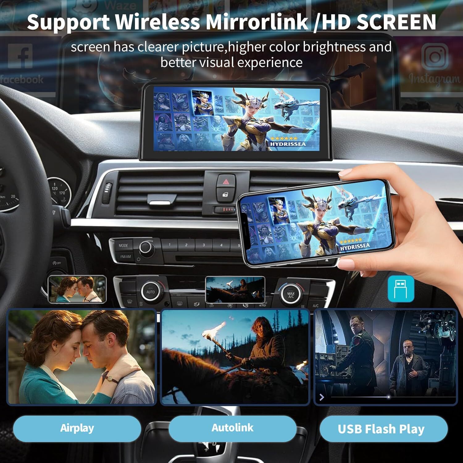 For BMW 1/2/3/4 Series F20 F30 NBT 10.25” Carplay/Android Auto Touchscreen