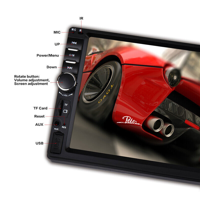 7″ Double 2 DIN Car Stereo Radio Bluetooth Touch Screen Stereo Radio With Camera