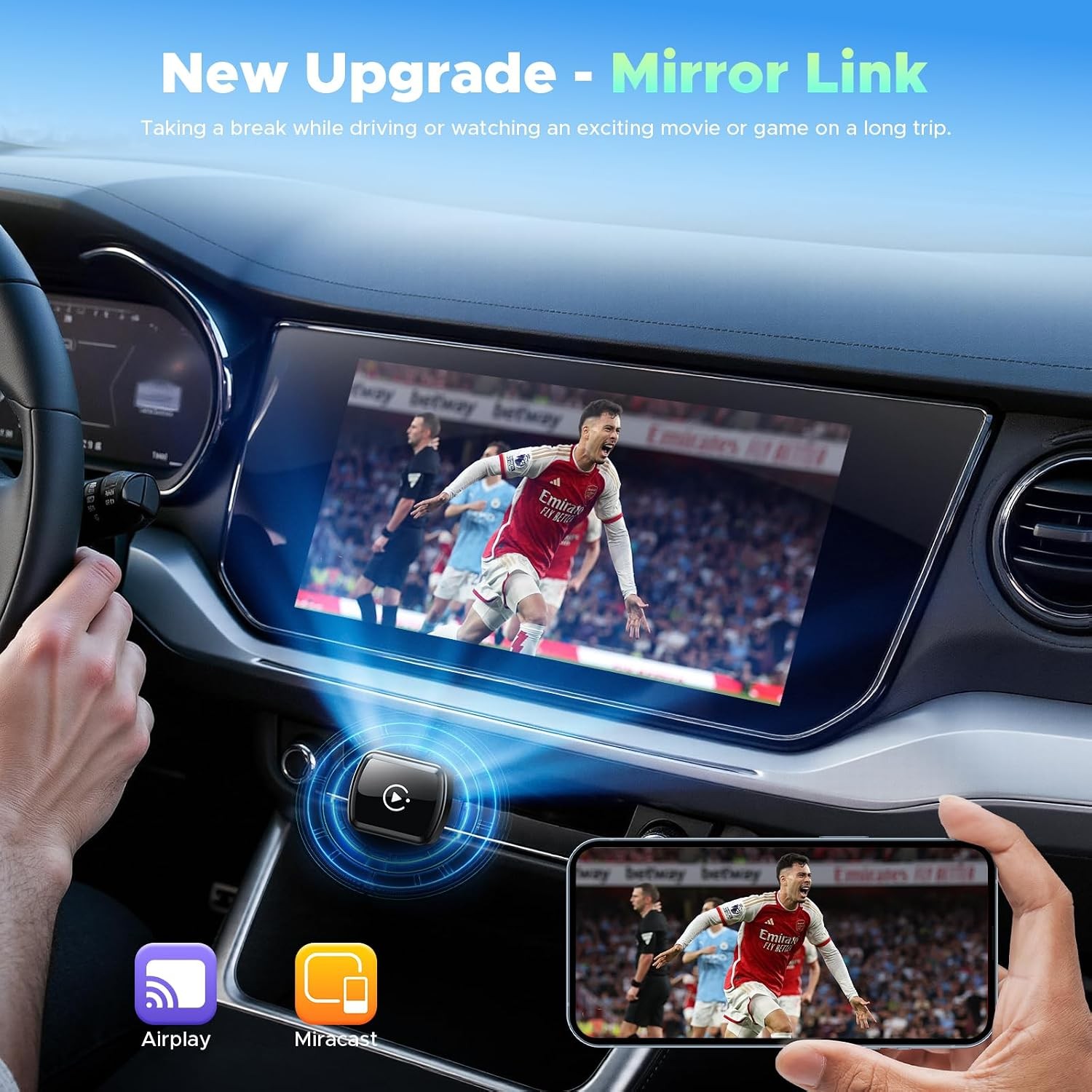 2* 4-IN-1 Wireless CarPlay Adapter Android Auto Wireless Adapter Plug & Play USB