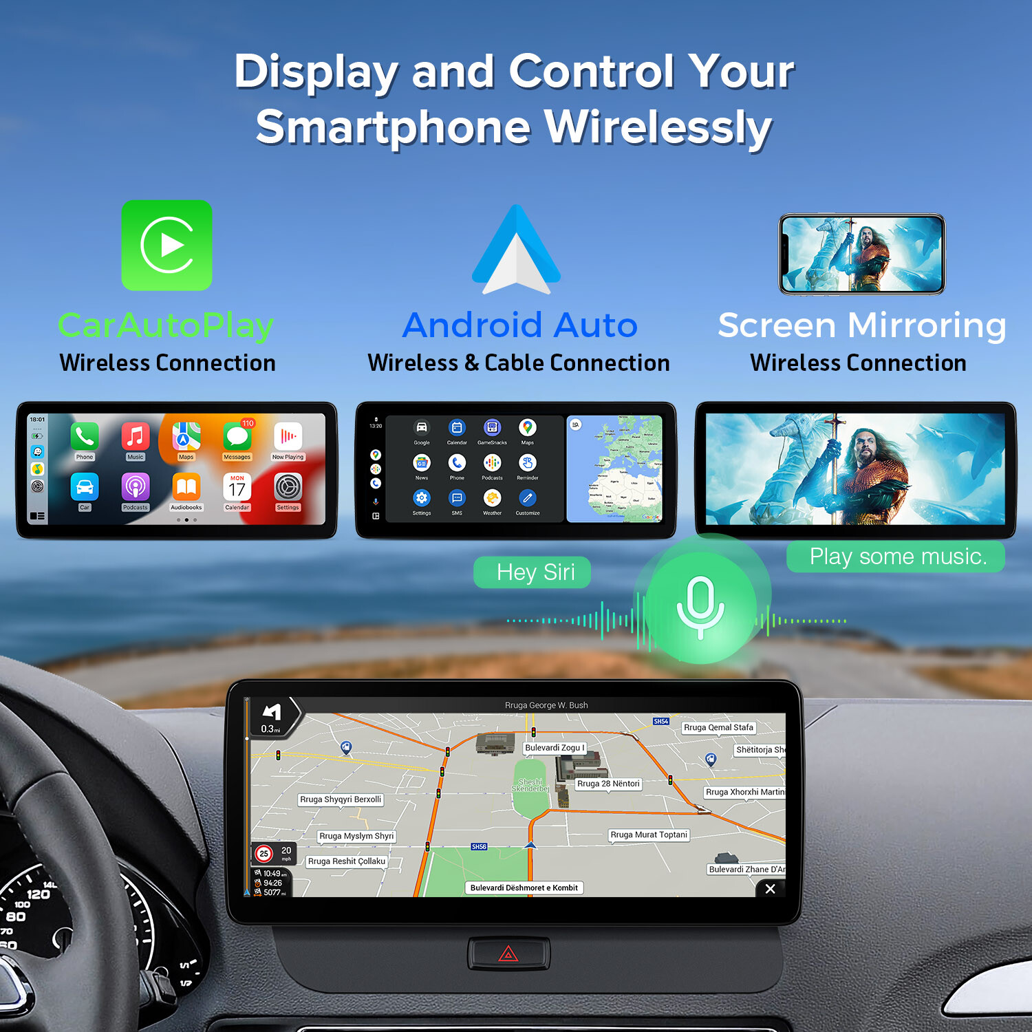 Car GPS Stereo for Audi Q5 2009-2017 Wireless CarPlay Android Auto 12.3 Inch 64G