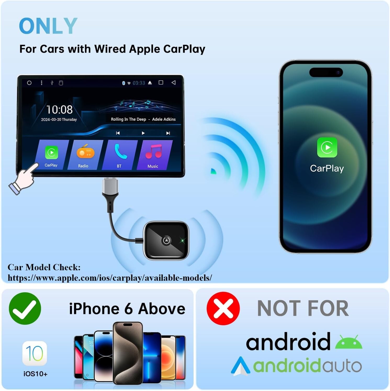 Wireless CarPlay Adapter for Apple CarPlay-NEW-U